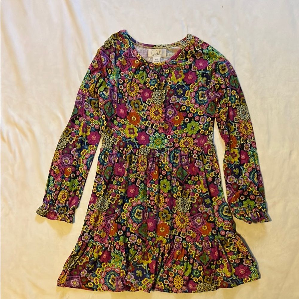 Peek Pink Yellow Bishop Sleeve Casual Sundress